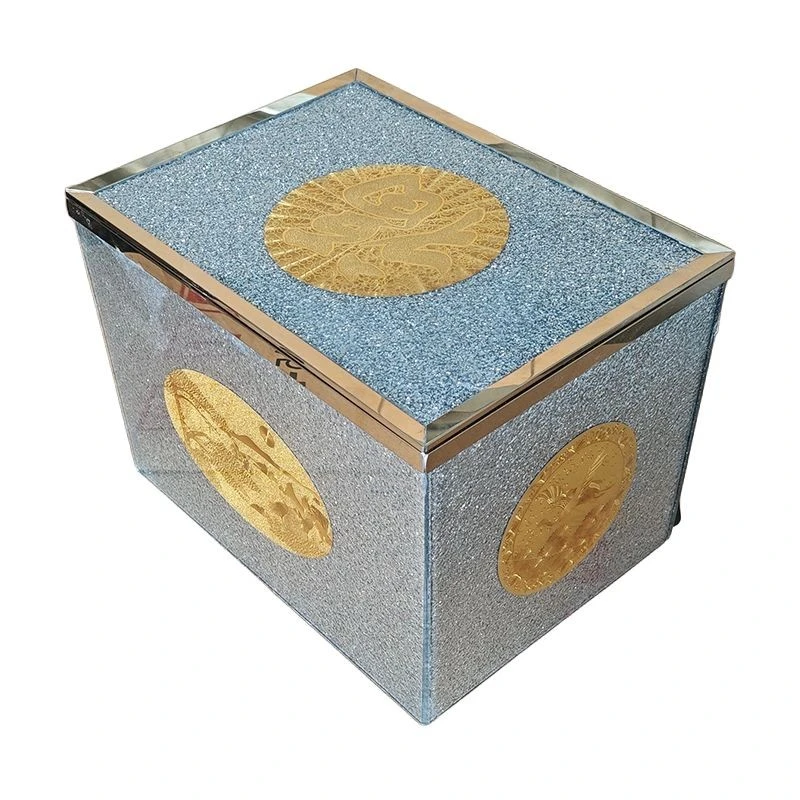 Silver Coffin Urn Box With Gold Trim best