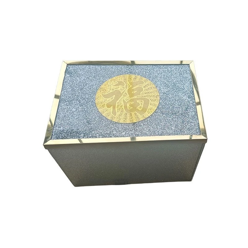 Silver Coffin Urn Box With Gold Trim factory
